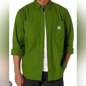 Carhartt Green Long Sleeve Rugged Flex Work Wear Shirt, NWT XL+